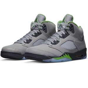 Jordan Grey Sneakers with Neon Green Accents